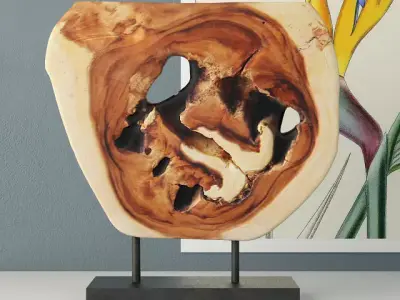 Wooden Decoration on Stand 3D model