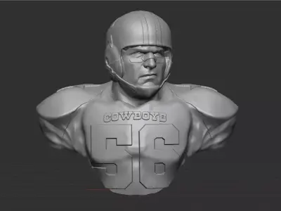 Vintage Dallas Cowboy Football Bust 3D print model