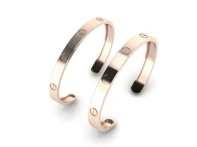 2 Luxury Bangle Bracelets 3D print model