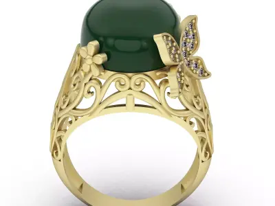 Lux ring silver gold jewelry printable 3D model 3D print model 7