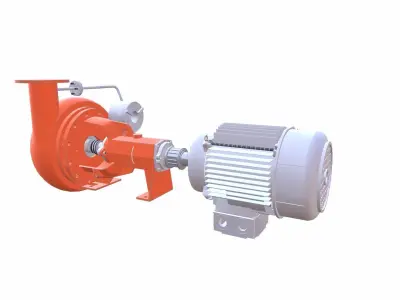 Water Pump Low-poly 3D model