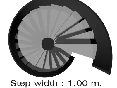 Spiral stair with solid stringer 3D Model Collection