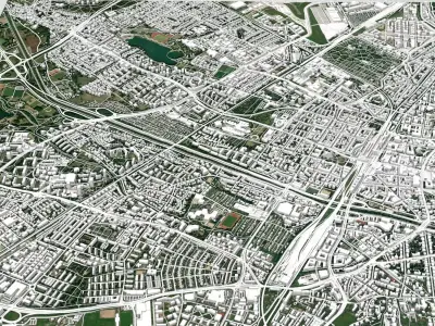 Cityscape Freiburg im Breisgau Germany 3D model