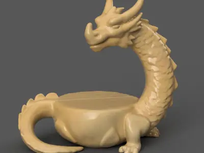 Dragon Organizer Echo Dot Holder planter candle holder 3 3D print model