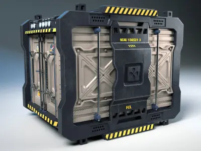 container  03B Low-poly 3D model