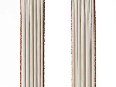 Curtains with fringes 3D model