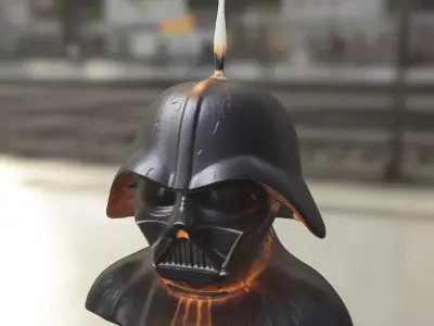 Dark Lord Candle Bust Statue Low-poly 3D model