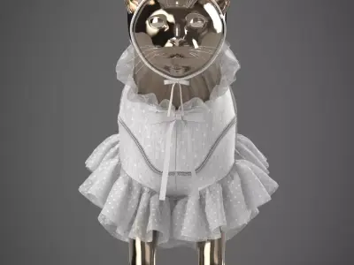 White dress for cat 3D model