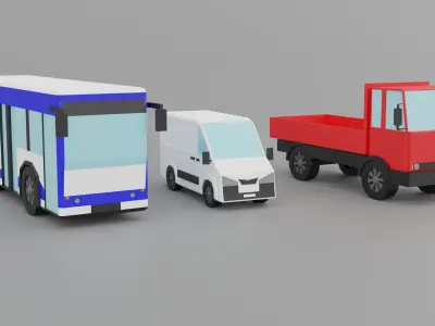 Means of transport Low-poly 3D model