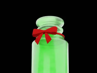 Green Christmas Jar Low-poly 3D model