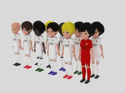  Real Madrid Soccer - Football Team Low-poly 3D model