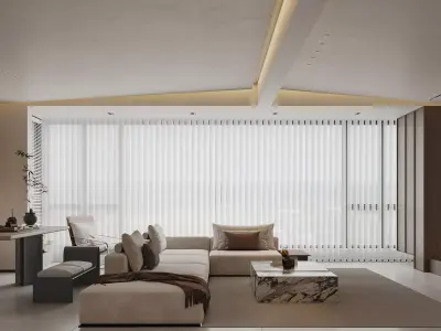 Modern living room dining room interior scenes 170 3D model