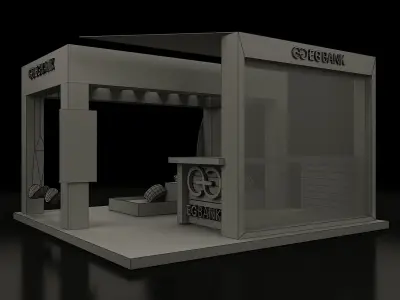 kiosk partition booth a144 3D model