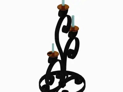 Candelabra Black And Golden 3D model