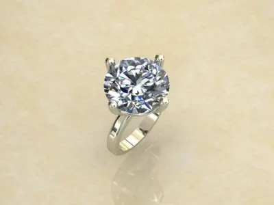 Ring with stone 3D print model