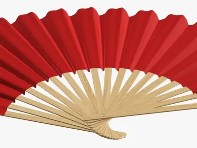 Hand fan opened 3D model