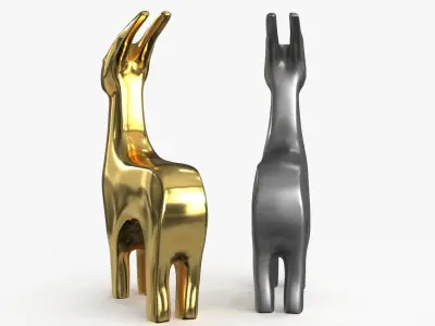 Antelope Figurines Statuette Low-poly 3D model