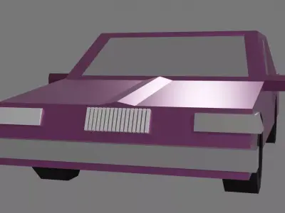 Low Poly Boxy Vintage Car Free 3D model