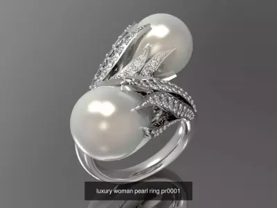 the Cocktail pearl stl 3d Rings and Open Cuff Rings collection 3D Model Pack