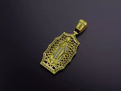 Virgin of Guadalupe Pendant -Pendiente Virgen de Guadalupe  3D print model