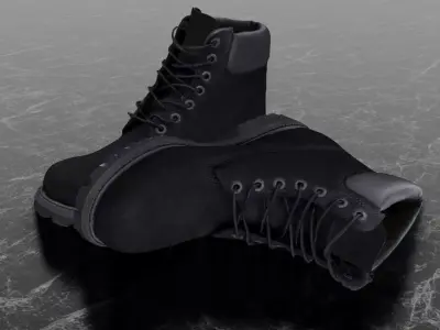 TIMBERLAND 3D SHOES -  BLACK  Low-poly 3D model