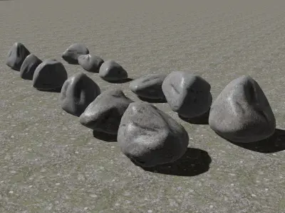 Stones - Game Kitbash Low-poly 3D model