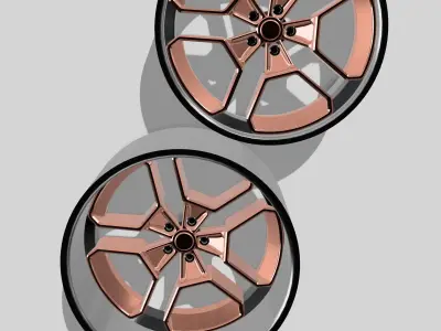 20inch HURACAN Concave Wheels 3 offsets w Tires 3D print model