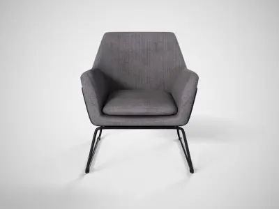 Denice Arm Chair dark grey Low-poly 3D model