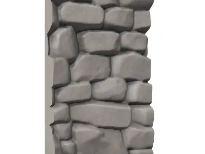 Primitive Fieldstone Wall Asset 3D print model
