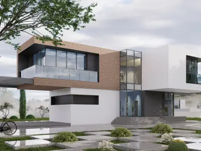 villa modern Low-poly 3D model
