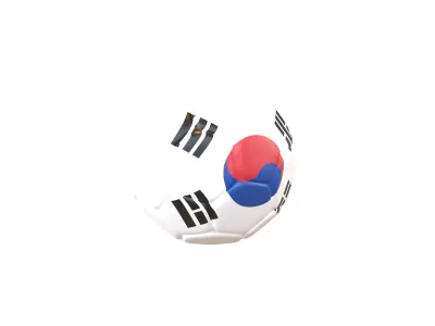 South Korea Flag Soccer Ball v1 001 Low-poly 3D model
