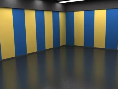 Car showroom Low-poly 3D model