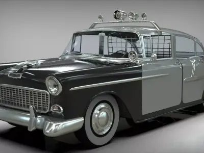 Police car Belair sedan 1955 3D model