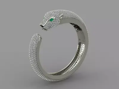 panther lion face diamond  bracelet for woman 3D print Model  3D print model