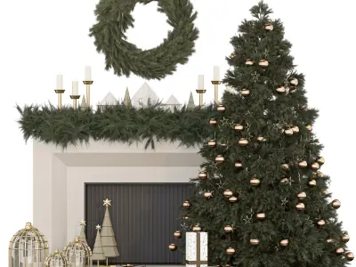 CHRISTMAS TREE AND DECORATION 3D model