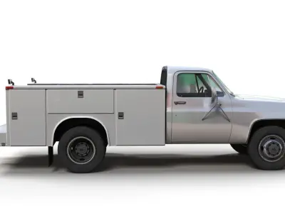 80s Service Truck Low-poly 3D model