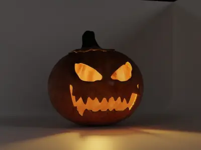 Halloween Pumpkin Low-poly 3D model