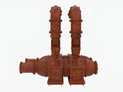 Rusty factory exhaust pipe 3D model