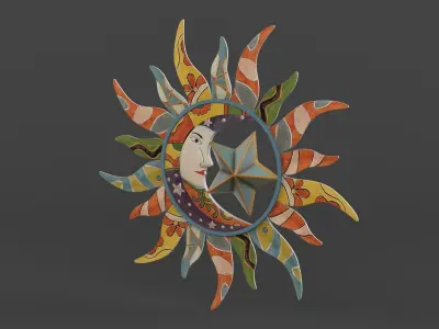 Sun Moon Wall Decoration 3D model