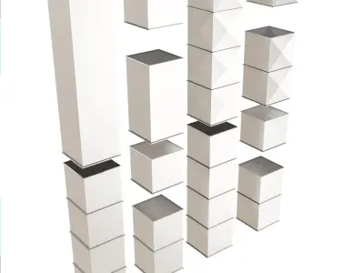 Square HVAC Ducting Pack Low-poly 3D model