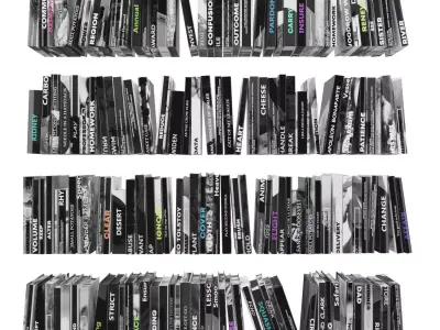 Books 150 pieces 2-2-3 Low-poly 3D model