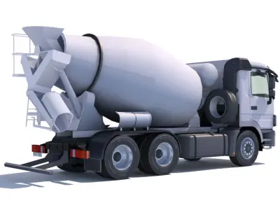 Mercedes Actros Mixer Low-poly 3D model