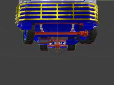 Lorry car in air Low-poly 3D model