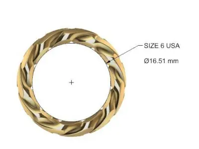 CUBAN RING SIZE 6 USA 3D print model