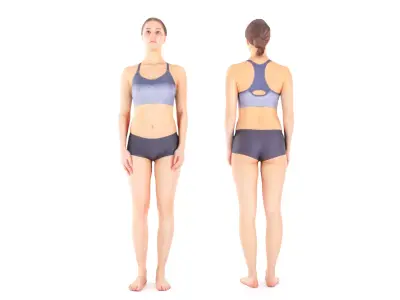 Scan sporty female 10 Low-poly 3D model