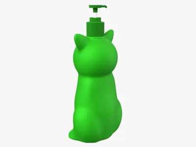 Cat Liquid Soap Dispenser Green Version 3D model