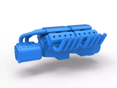 Engine 2 V8 Version 2 Scale 1 to 25 3D print model