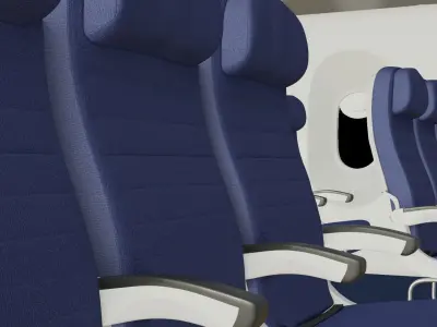Boeing 737 Airplane Economy Seats 3D model