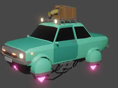 Sci-Fi Car  Low-poly 3D model