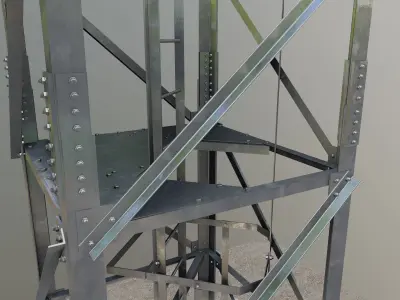 16 Meter Steel Lattice Tower 3D model